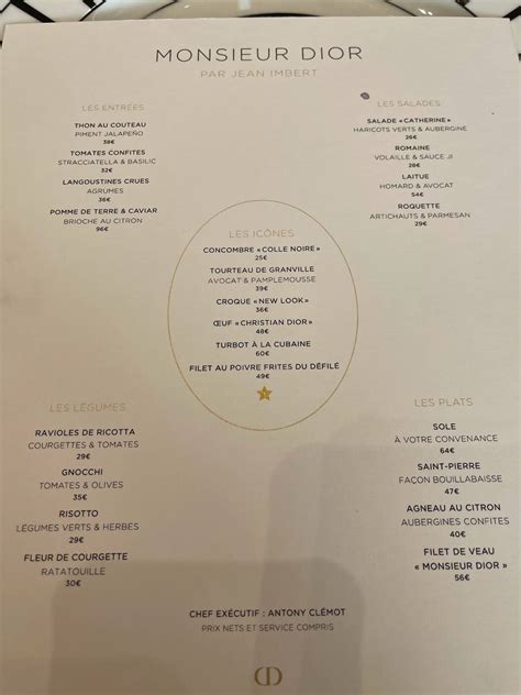 dior paris store|Dior restaurant Paris menu.